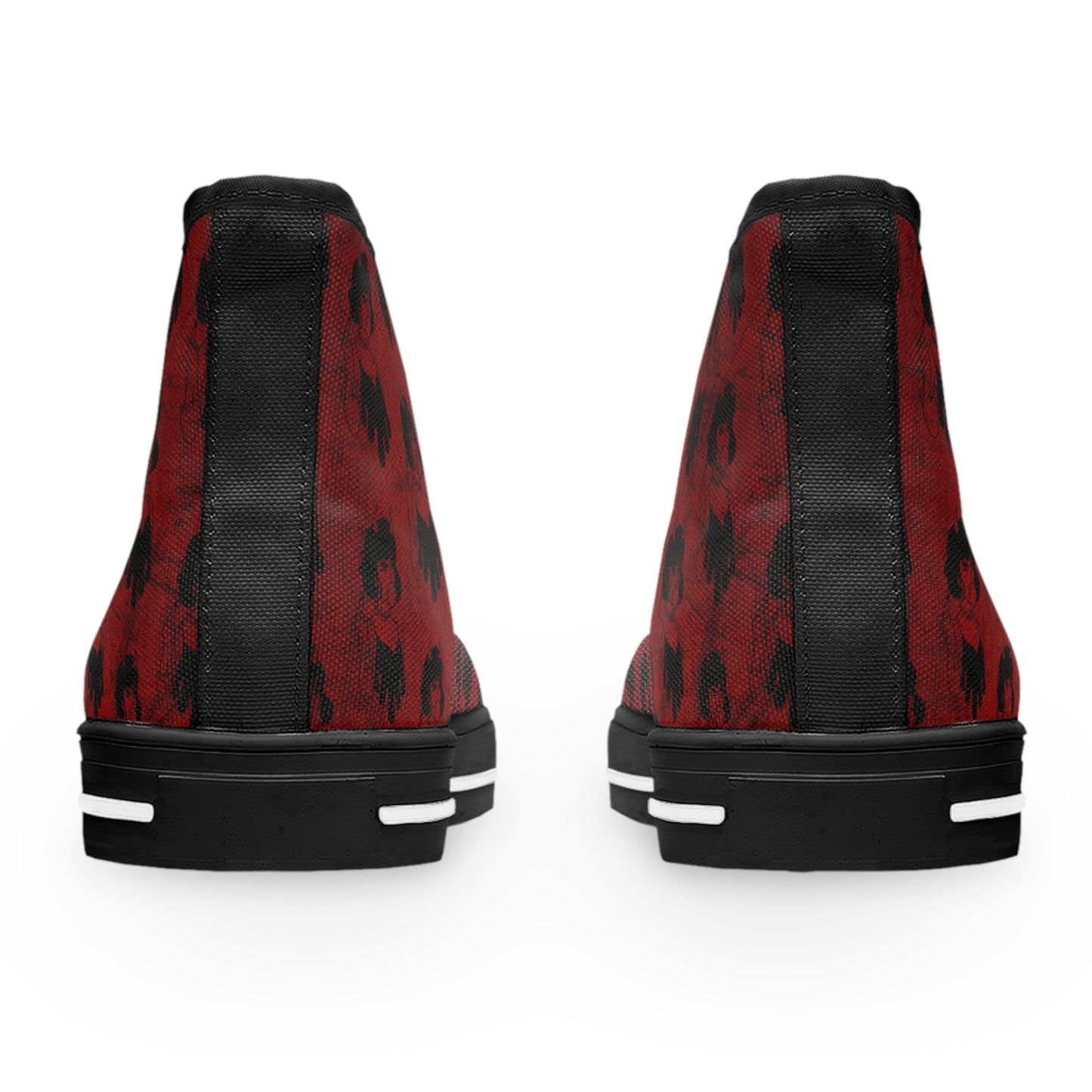 Back Side Red Goth Sneakers With Middle Finger Print