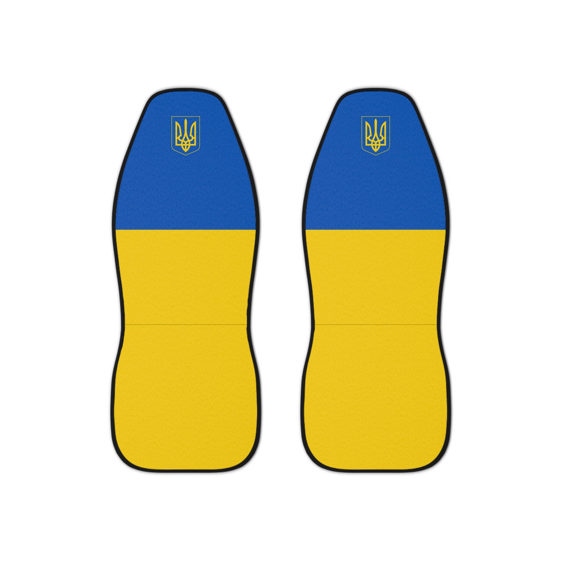 Set Of Two Ukraine Flag Car Seat Covers Universal With Coat Of Arms