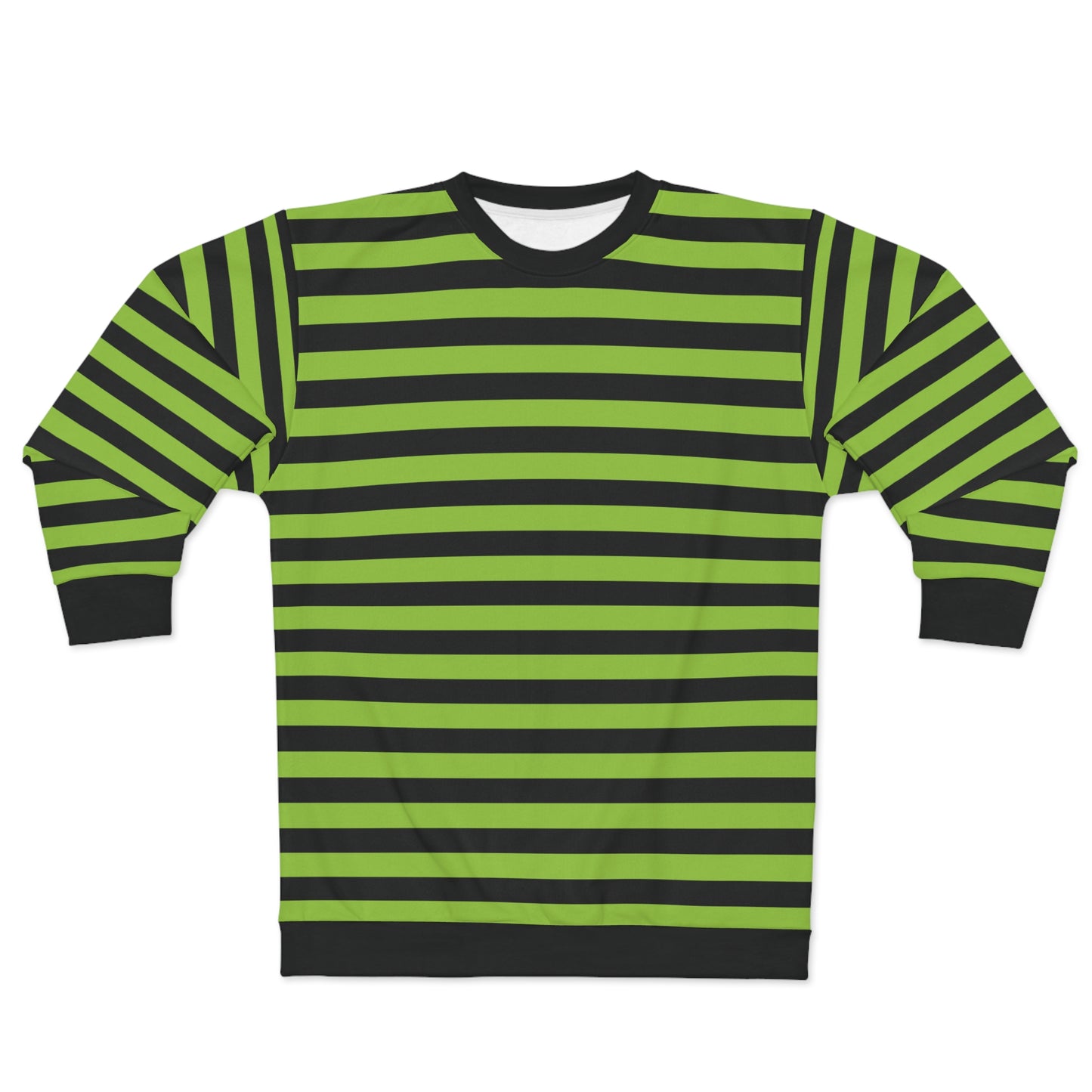 Suéter de rayas negras y verdes para hombres y mujeres