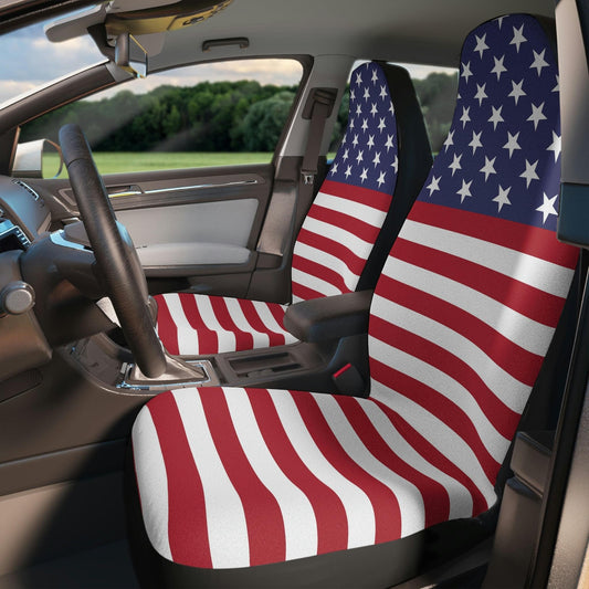 Capas para assento de carro com bandeira americana universais/presente para amantes de carros