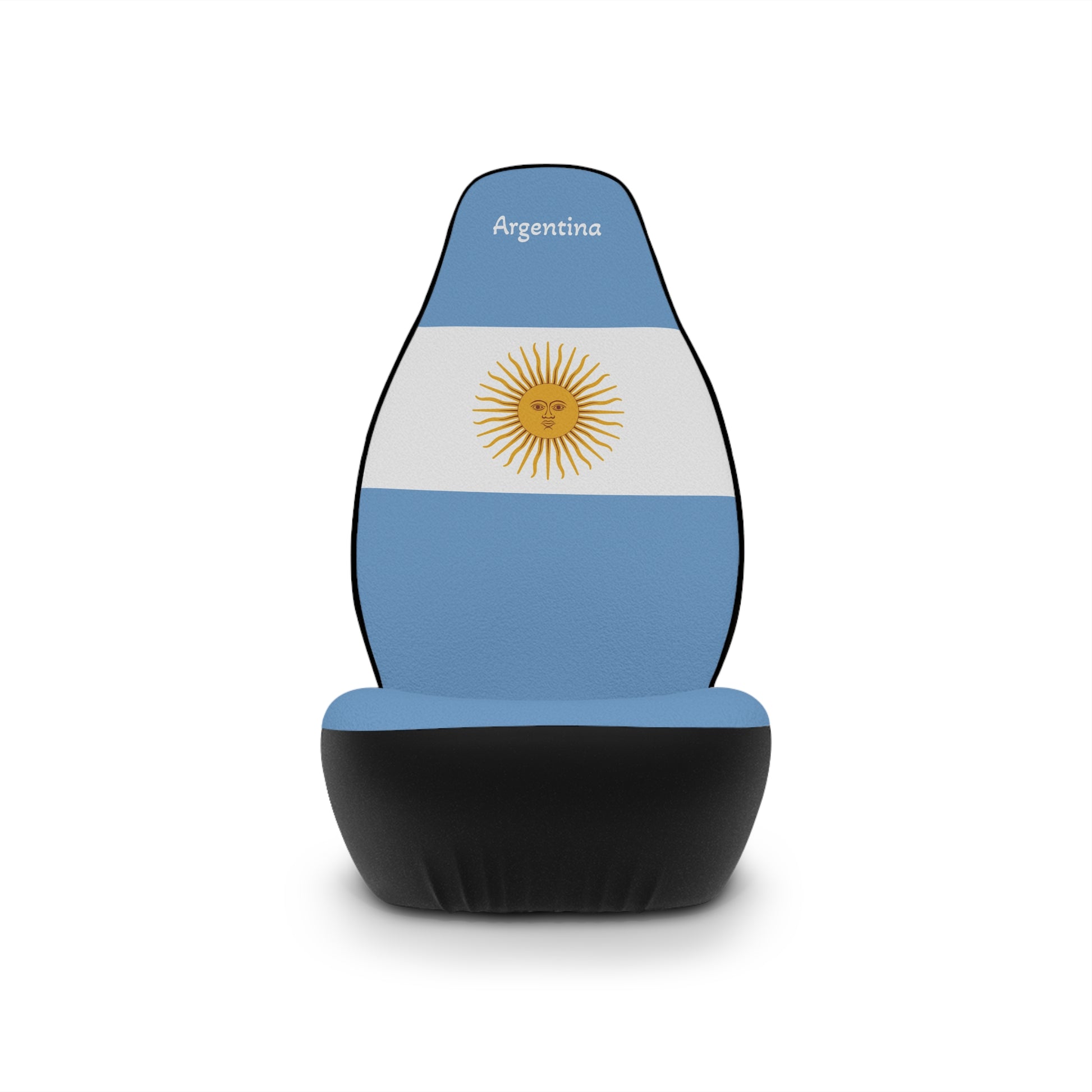 All-over print Argentina flag universal car seat covers in blue and white polyester