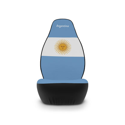 All-over print Argentina flag universal car seat covers in blue and white polyester