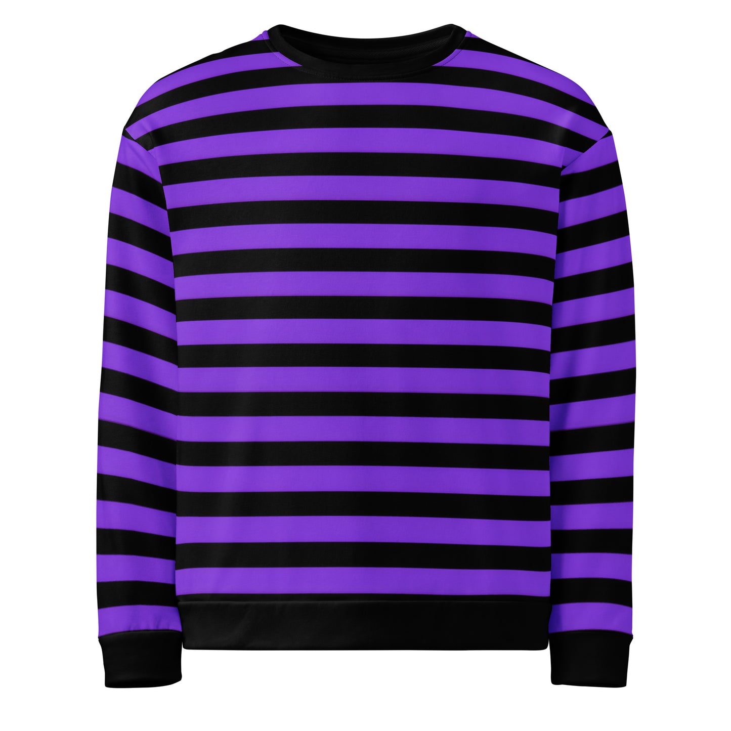 Alternative purple and black striped unisex sweatshirt