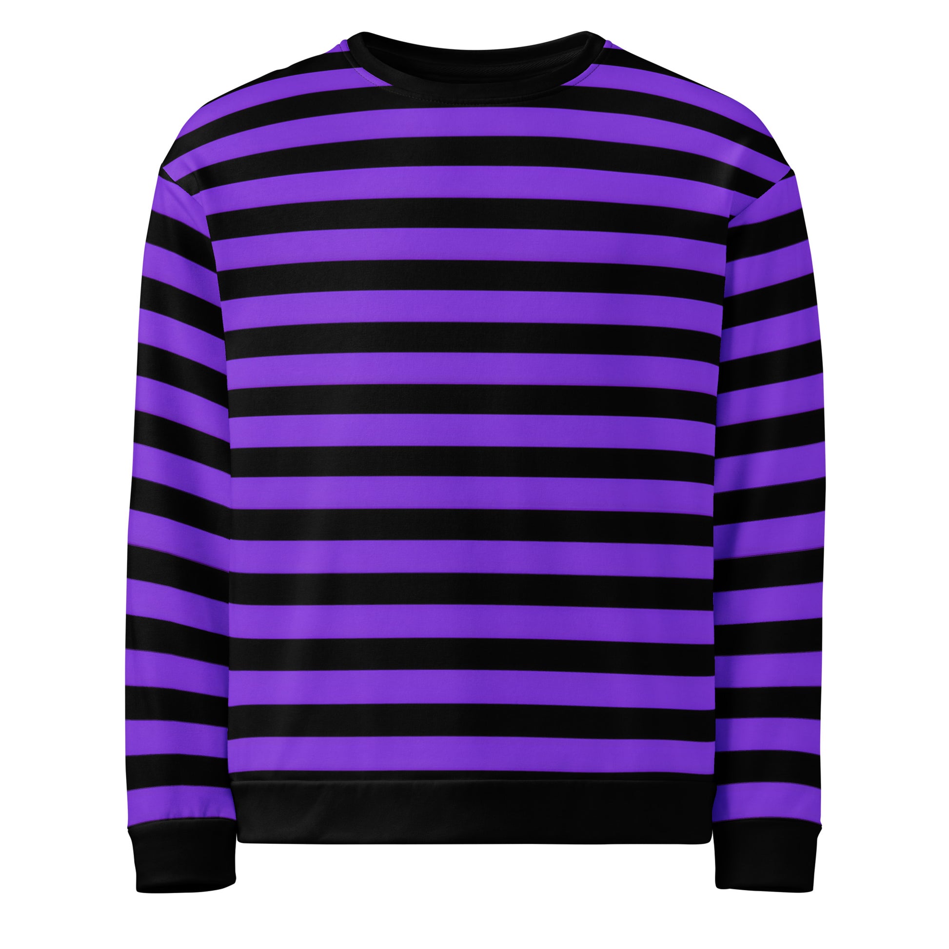 Alternative purple and black striped unisex sweatshirt