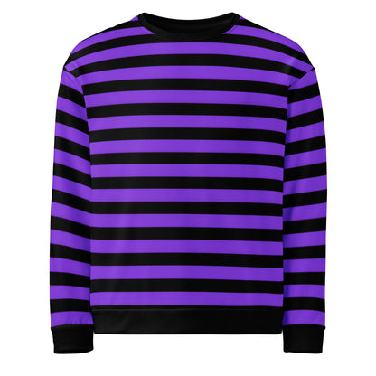 Alternative purple and black striped unisex sweatshirt