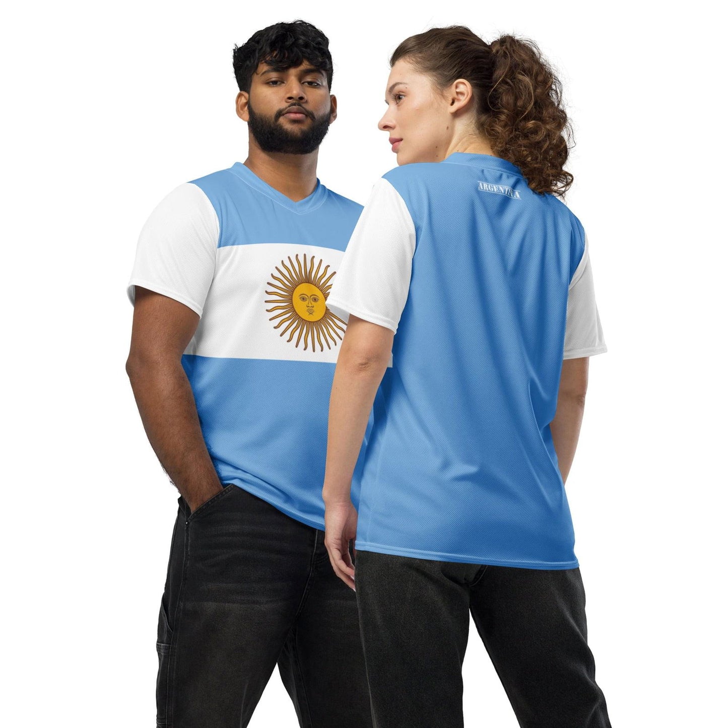 Argentina flag t-shirt made from recycled polyester