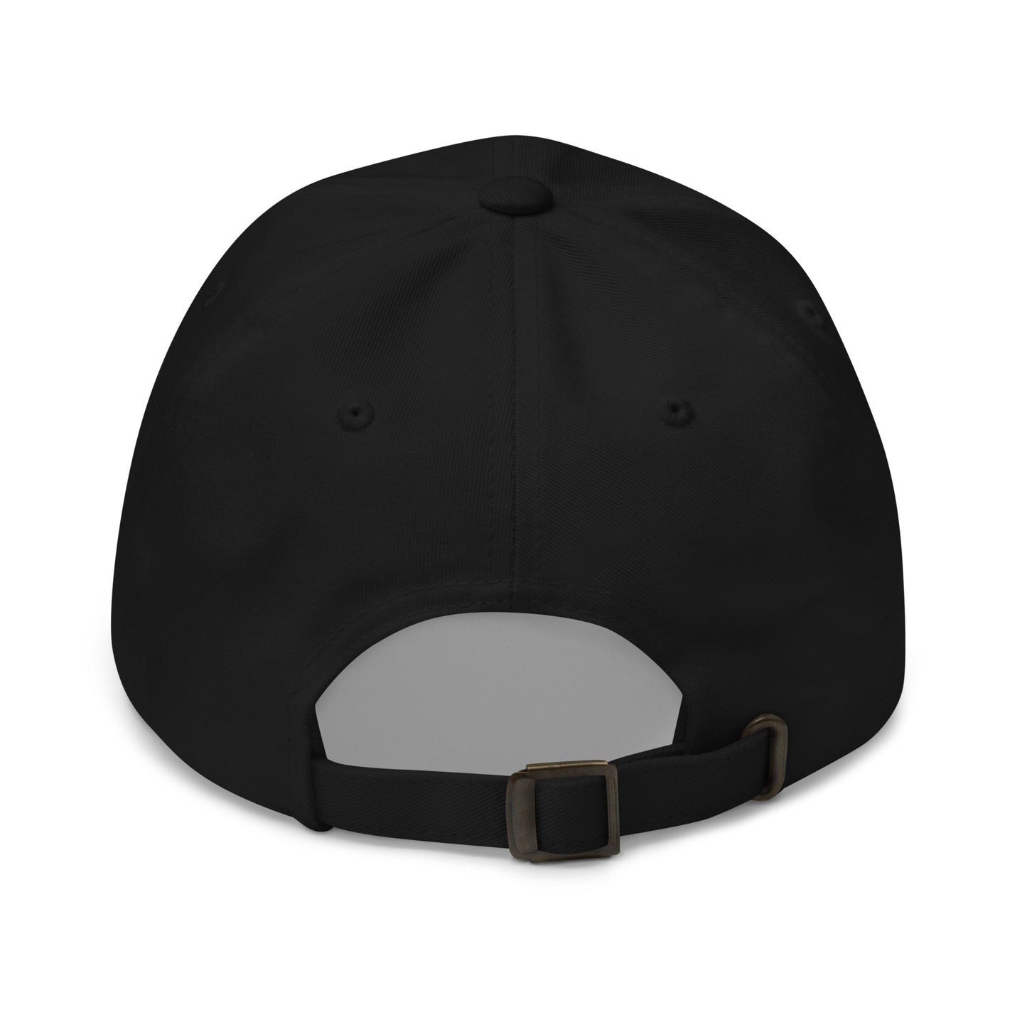 Armenian dad hat back view with adjustable antique buckle strap