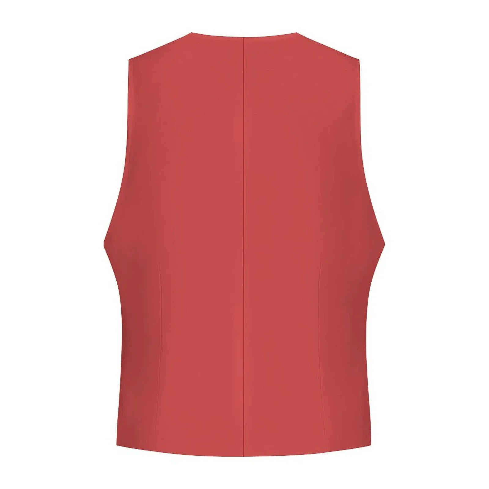 Red Sleeveless Suit Vest | Black Pockets Accents | YVDdesign Red Sleeveless Suit Vest | Black Pockets Accents | YVDdesign