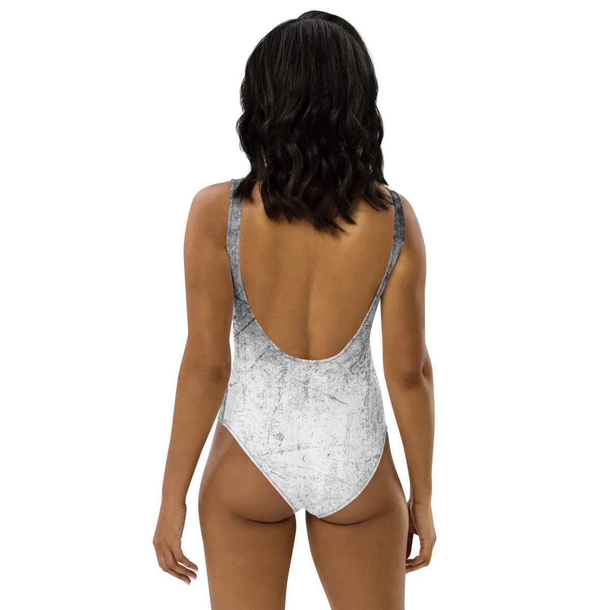 Back view alternative goth swimsuit 
