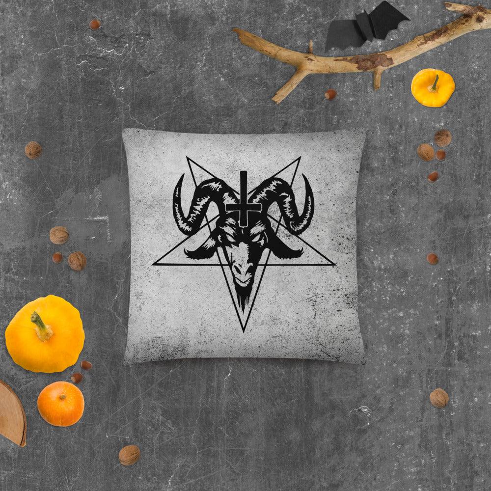 Baphomet pillow black and grey