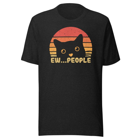 Retro cat graphic t-shirt with humorous text