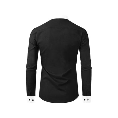 Black shirt with white cuffs