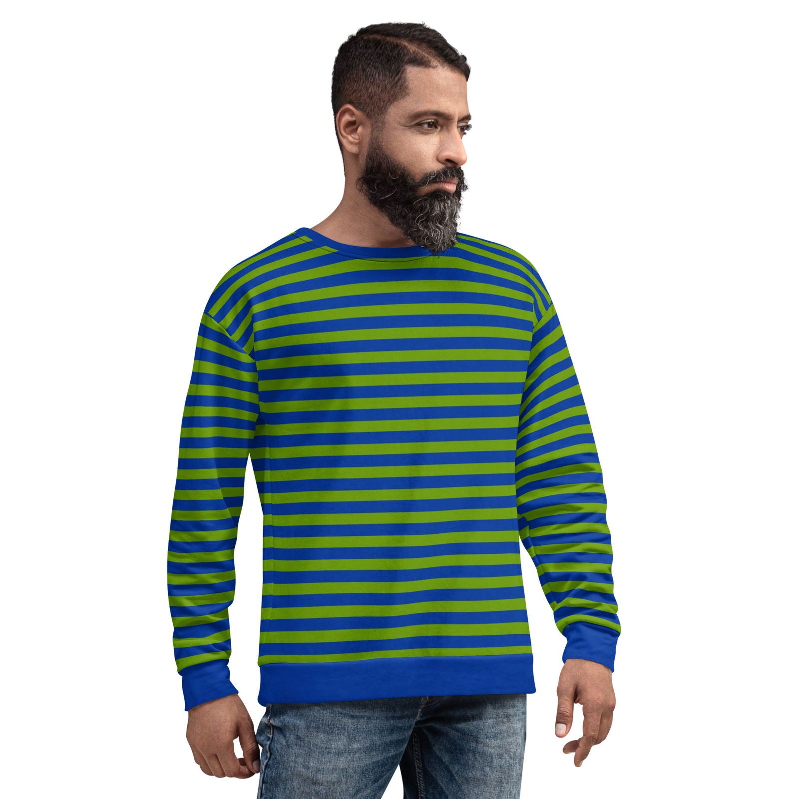Pull rayé effet dégradé, maille anglaise., écru / multicolore Pull rayé effet dégradé, maille anglaise., écru / multicolore