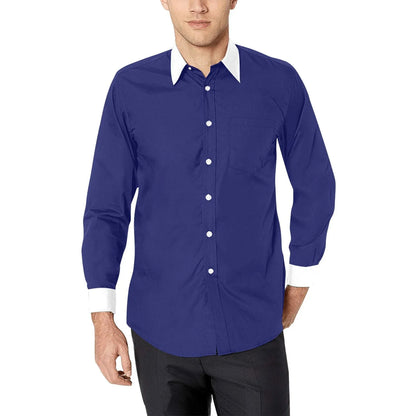 blue and white dress shirt Blue Dress Shirt with White Collar & Cuffs