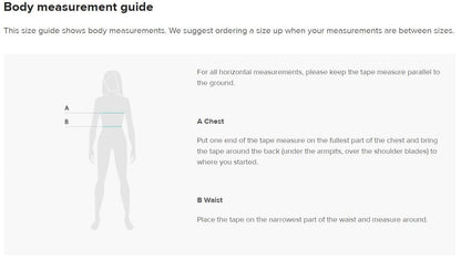 Body Measurement Guide for T-shirt