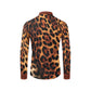 Bold leopard print men's shirt with button-down collar