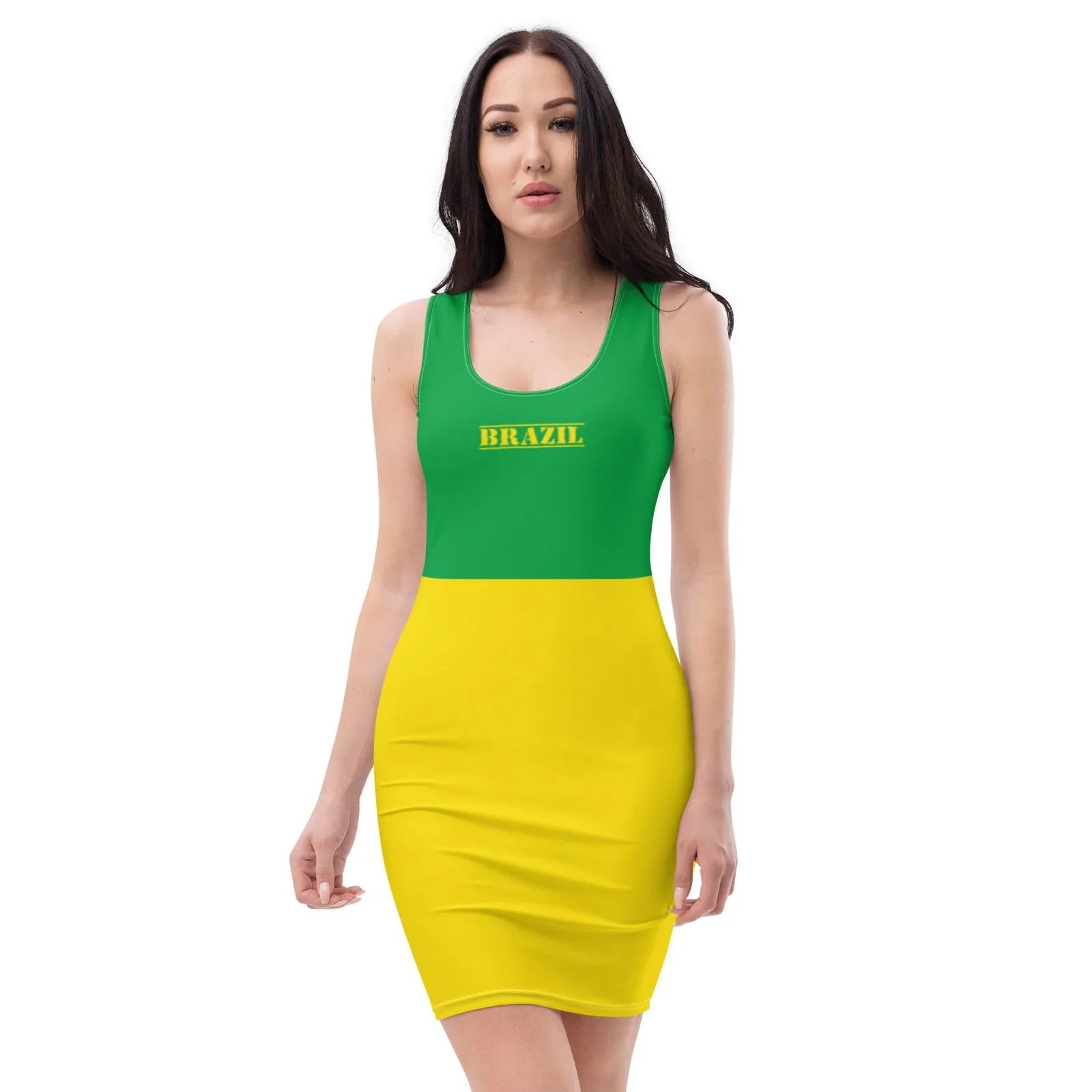 Brazil Flag Dress / Brazillian Color Outfit For Women L Brazil Flag Dress / Brazillian Color Outfit For Women L