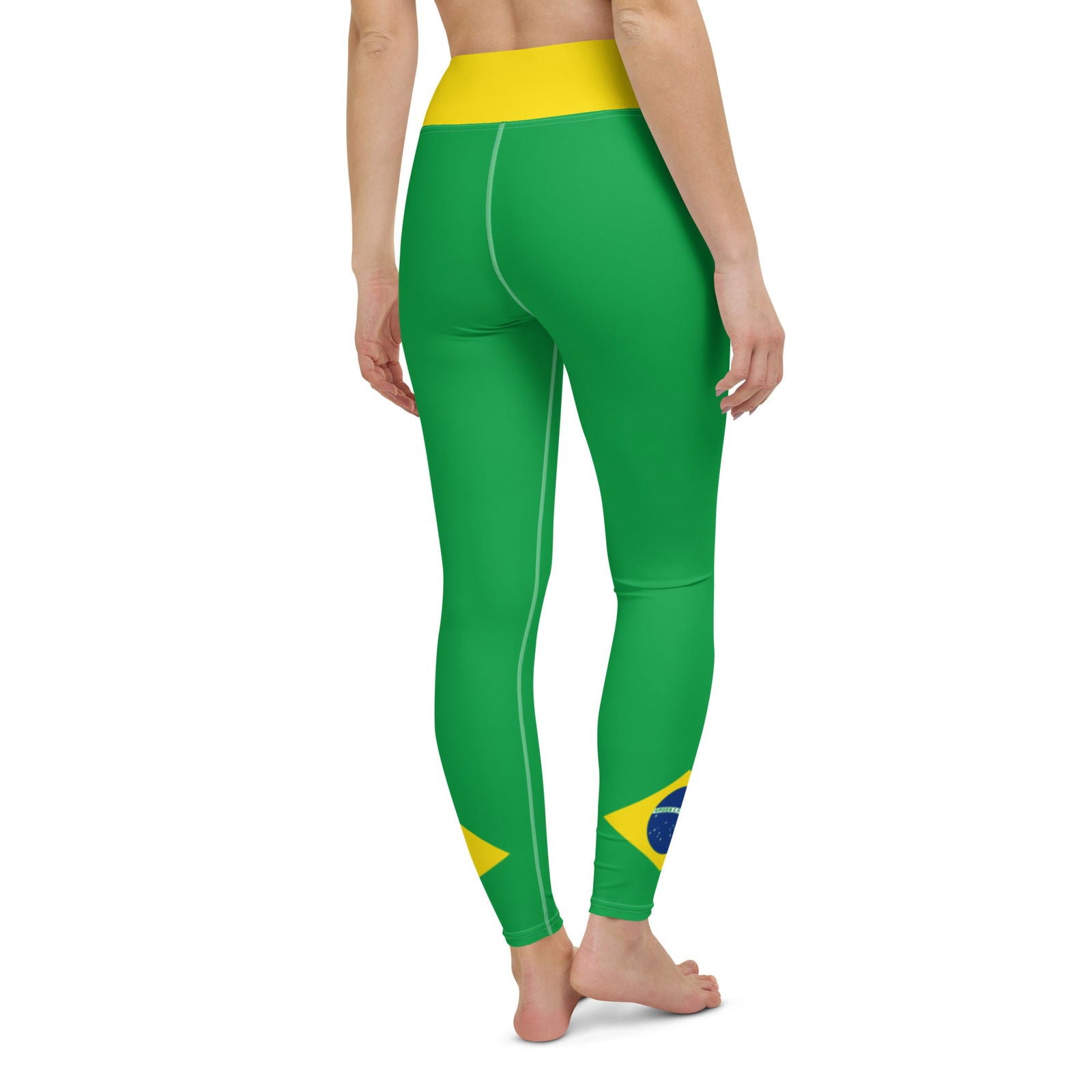 Brazil Flag Yoga Leggings With Inside Pocket