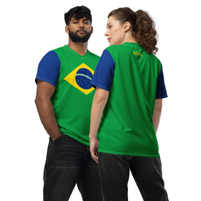 Brazil soccer fan jersey made from recycled polyester