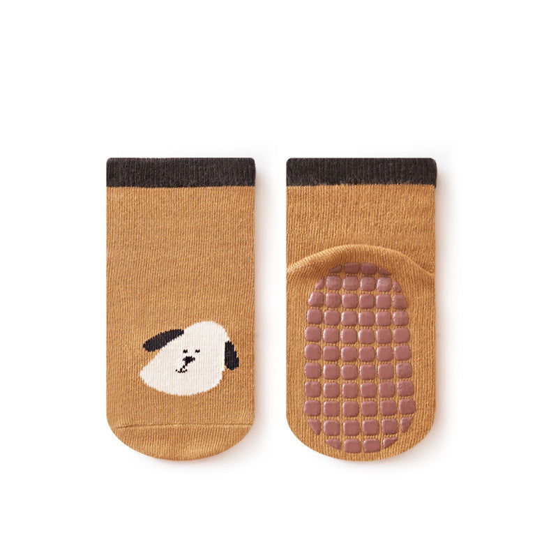 Brown puppy baby socks