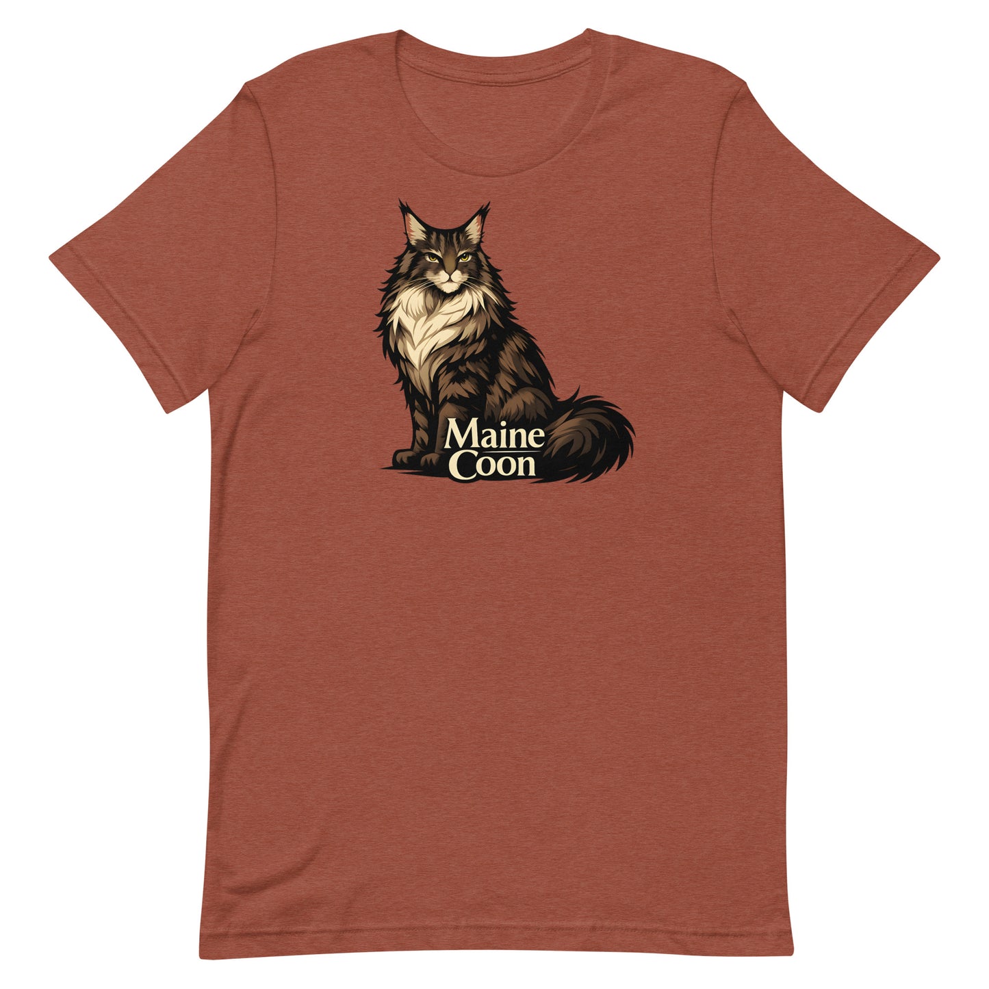 Brown tabby Maine Coon illustration on clothing