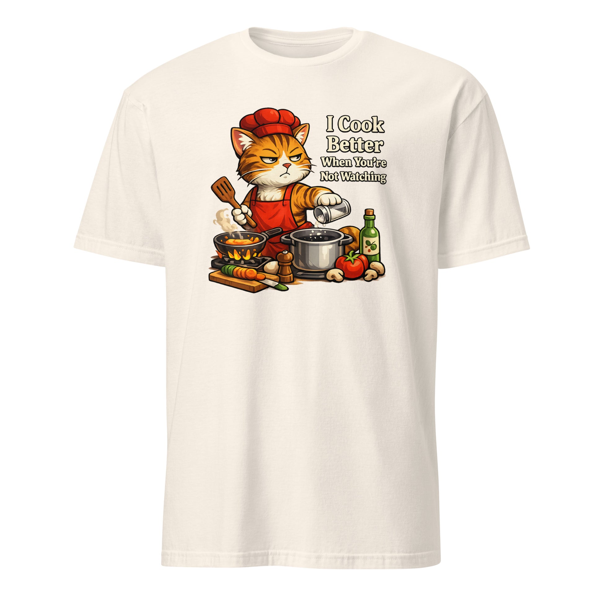 Cat chef T-shirt made from soft cotton fabric
