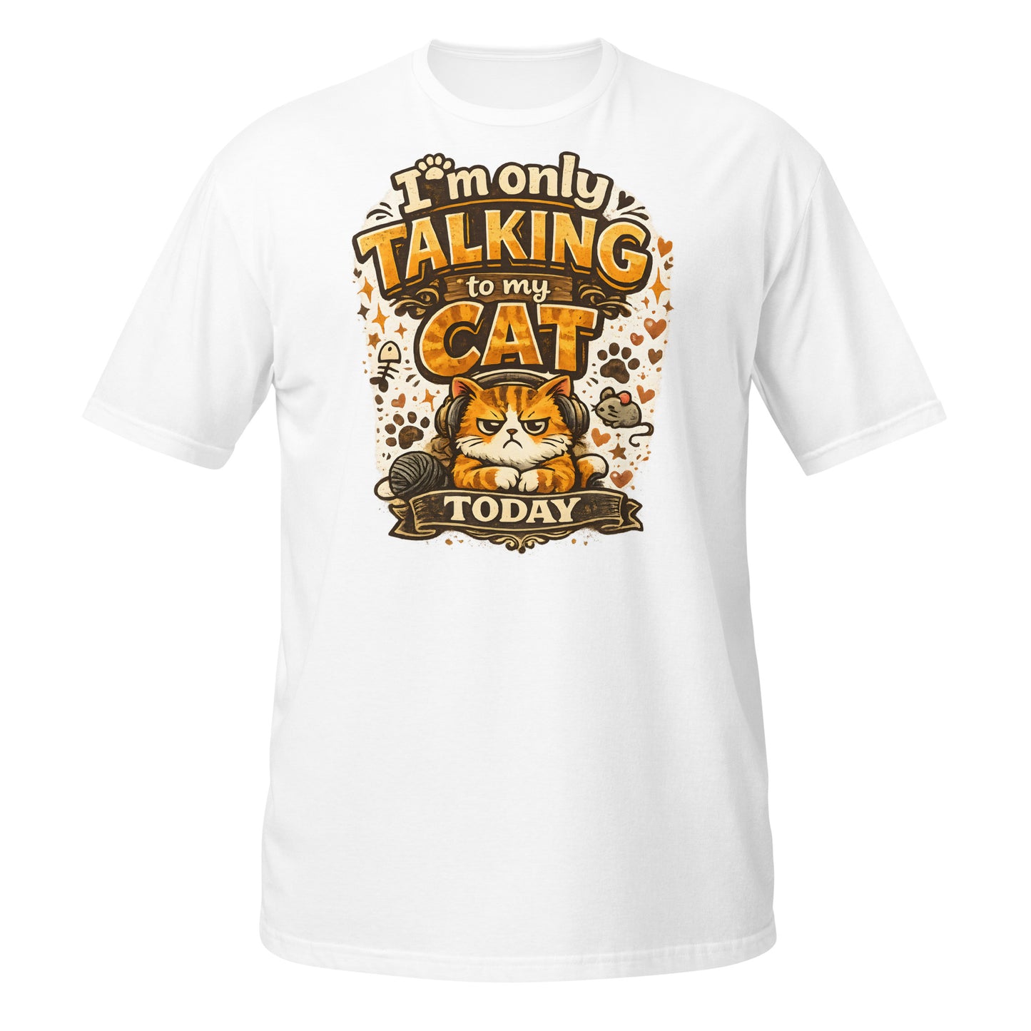Cat dad t shirt with sarcastic quote and cute cat illustration