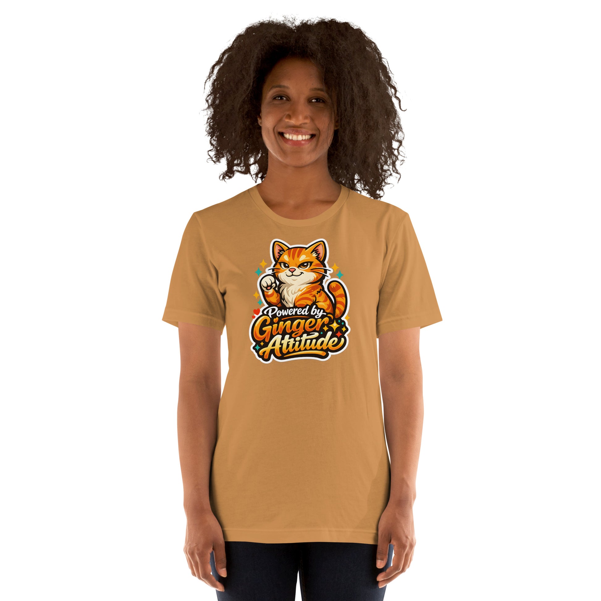 Cat lover T-shirt featuring ginger tabby cat artwork