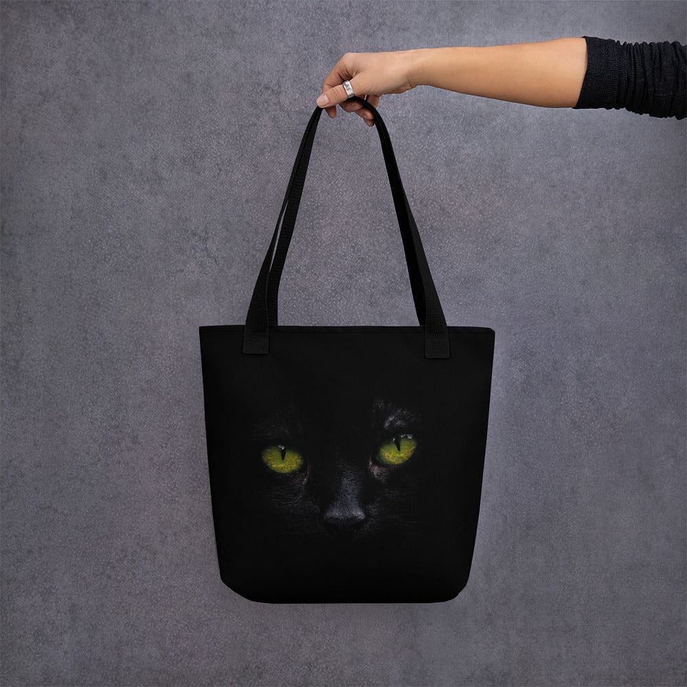 Cat lover shoulder tote bag made from durable polyester