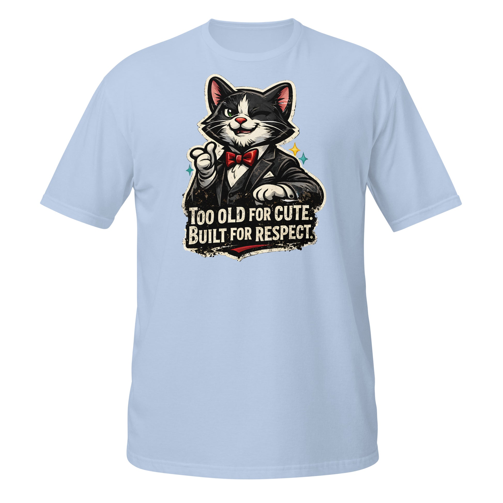 Cat lover t-shirt with text too old for cute built for respect