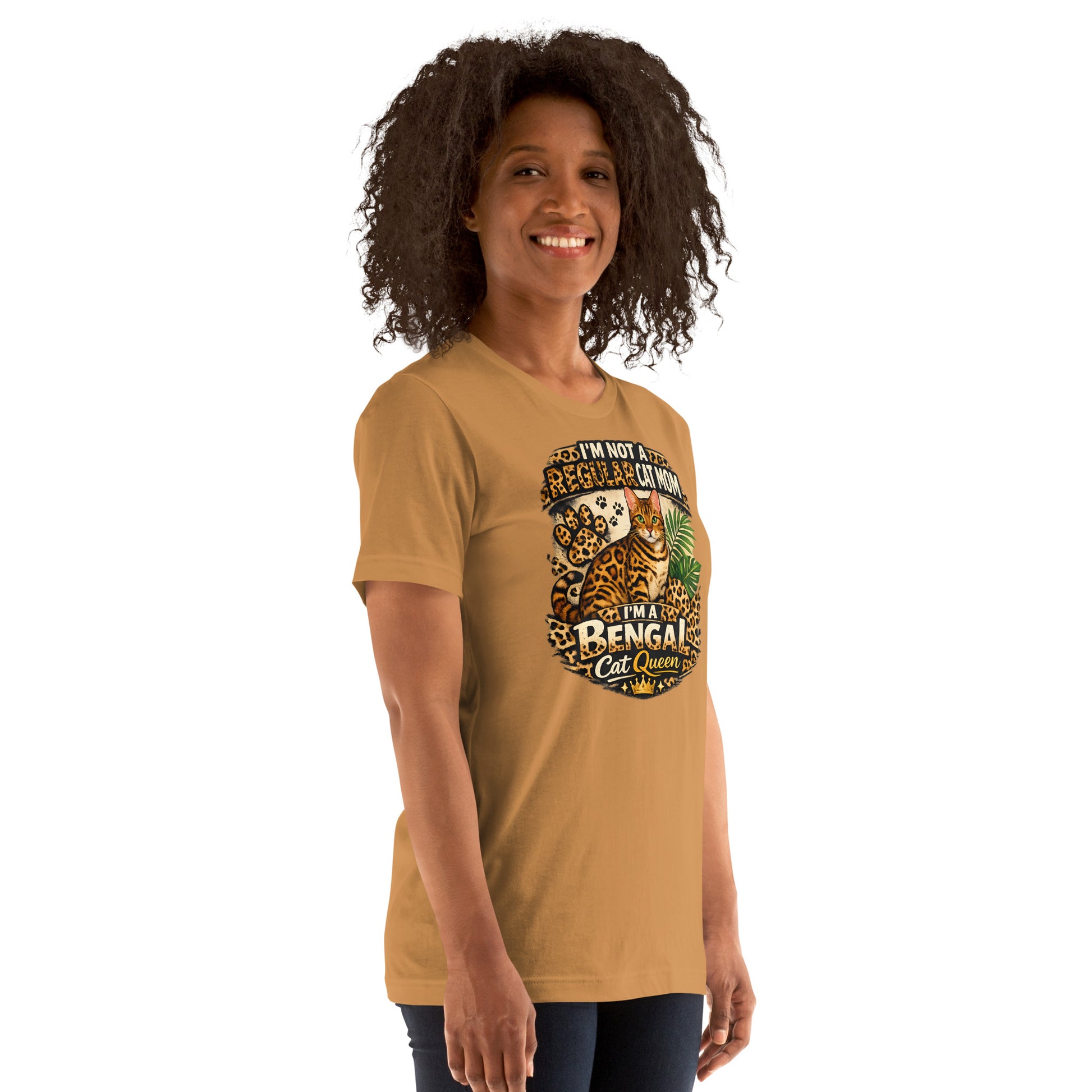 Cat mom shirt featuring Bengal cat illustration