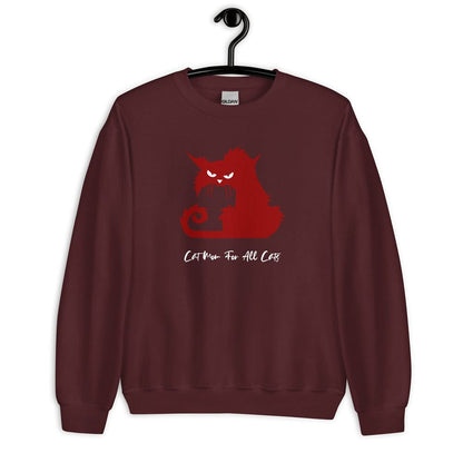 Cat mom sweatshirt with angry cat graphic