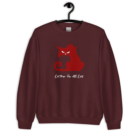 Cat mom sweatshirt with angry cat graphic