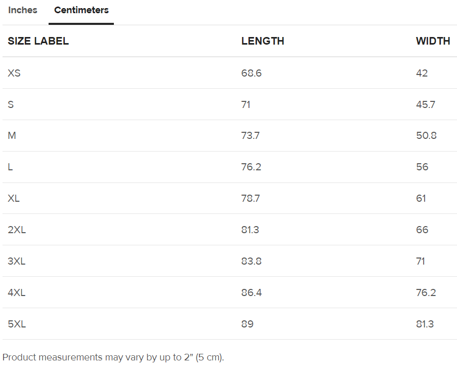 Centimeters Size Label 