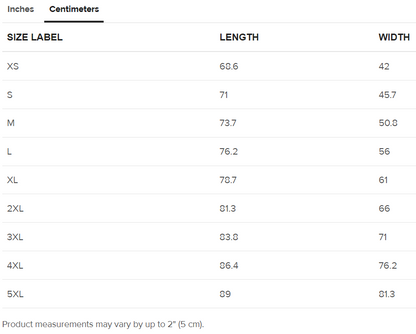 Centimeters Size Label 