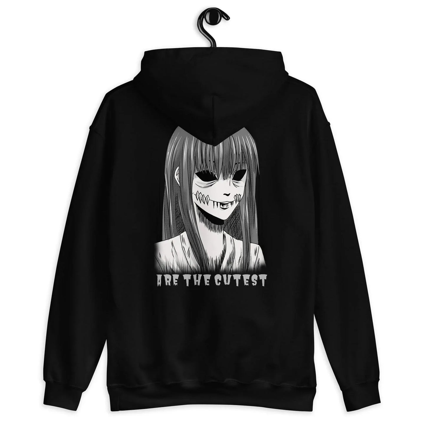 Creepy girls are the cutest black alternative hoodie back view