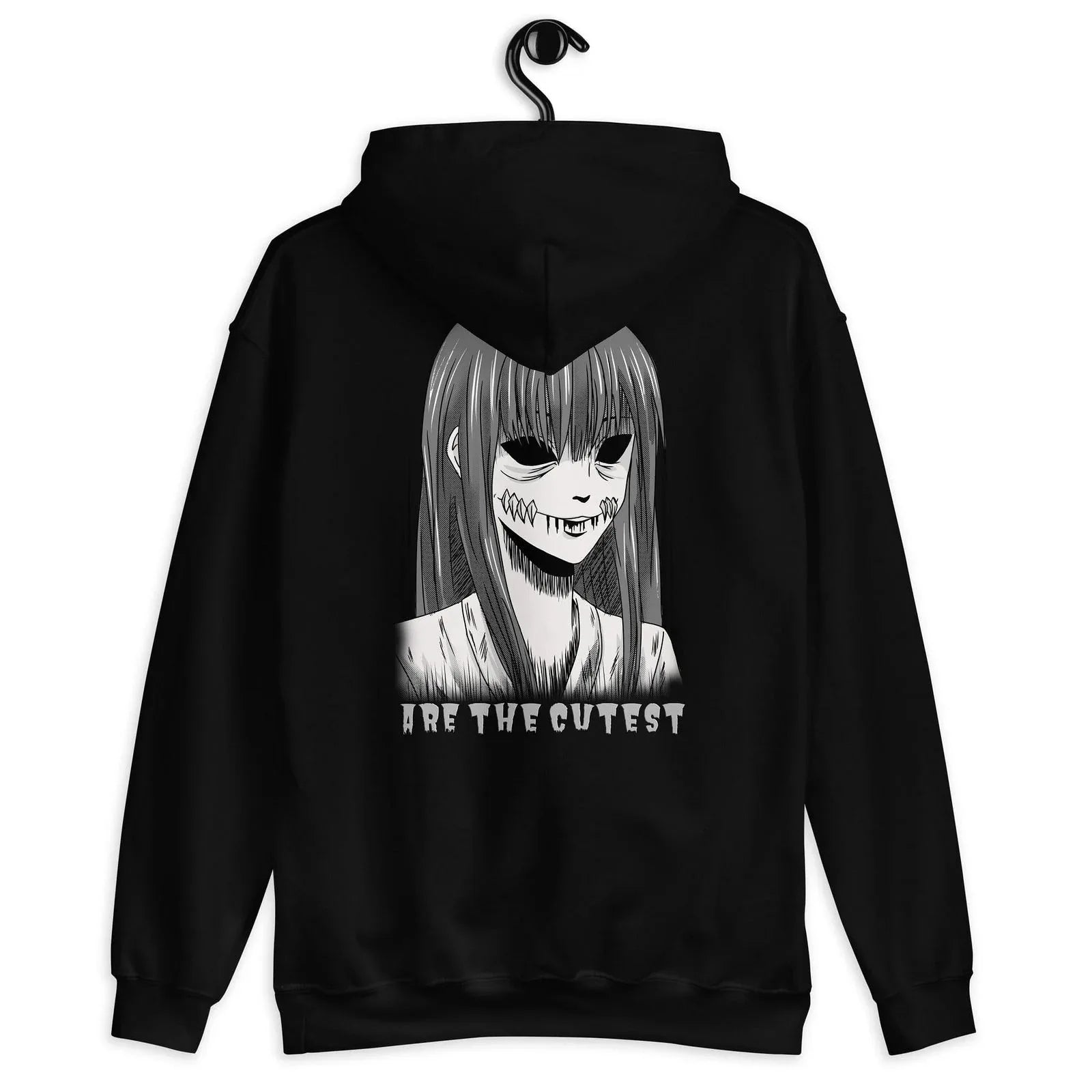 Creepy girls are the cutest black alternative hoodie back view