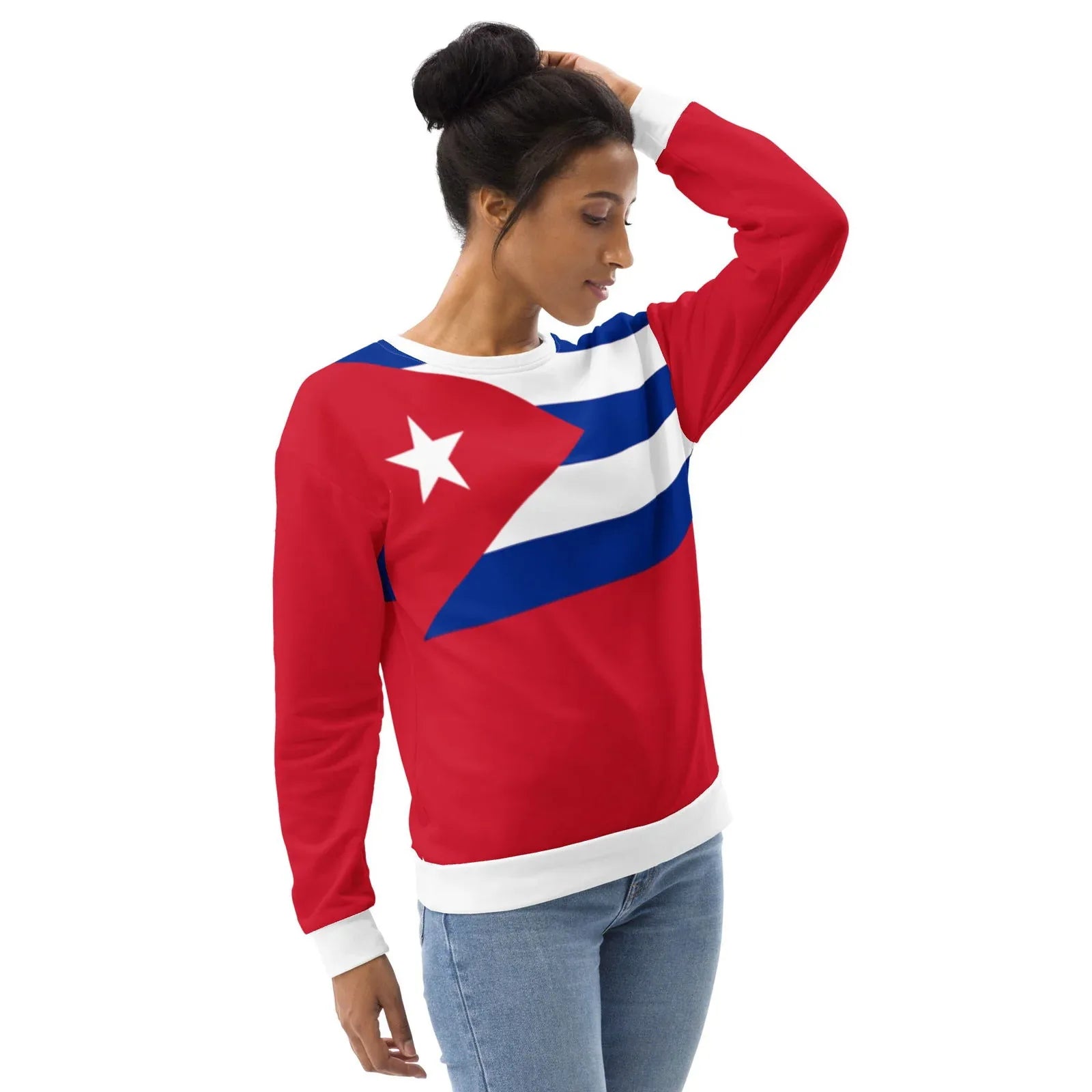 Sudadera Con Capucha Unisex Bandera De Cuba - Manga Larga, 92% Poliéster 8% Elastano