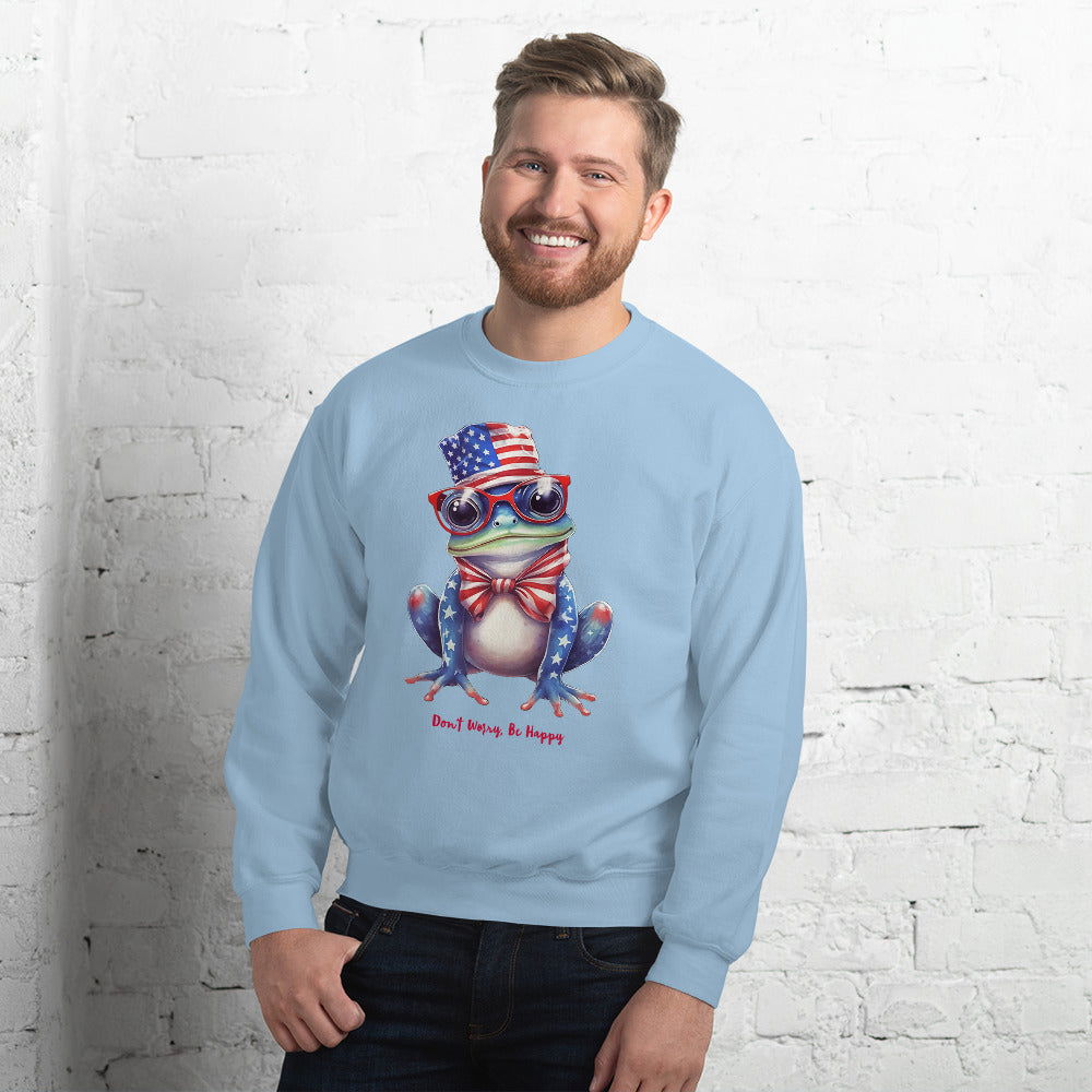 Customizable Cute Patriotic Frog Sweatshirt 