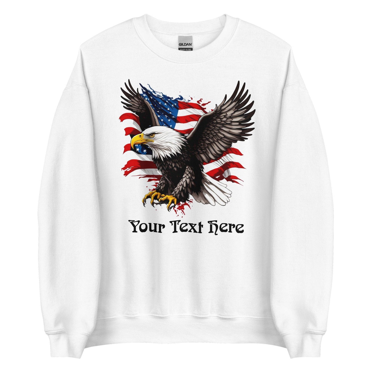 Customizable Sweatshirt With Flying Eagle Print