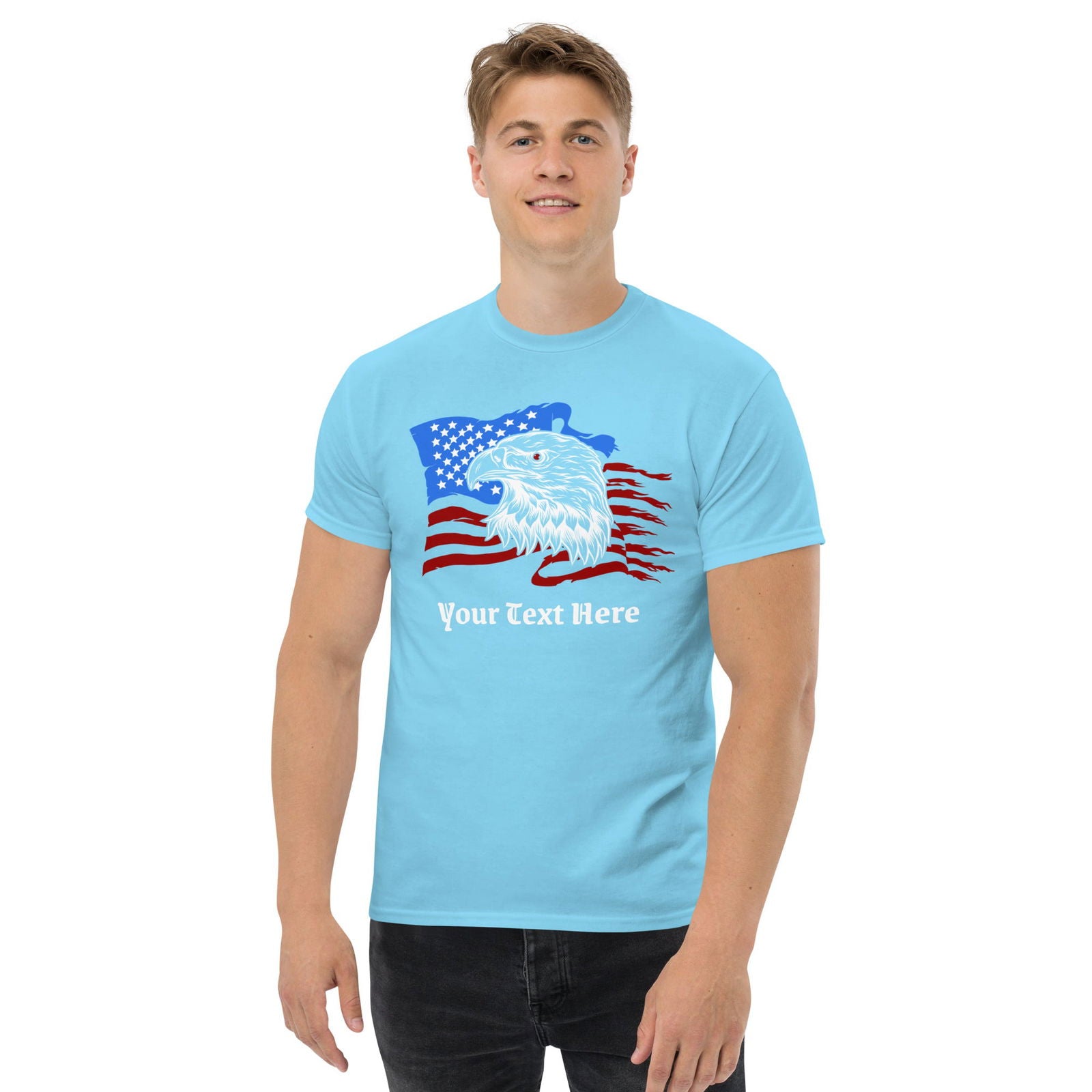 Customizable Tshirt With American Eagle Flag – YVDdesign