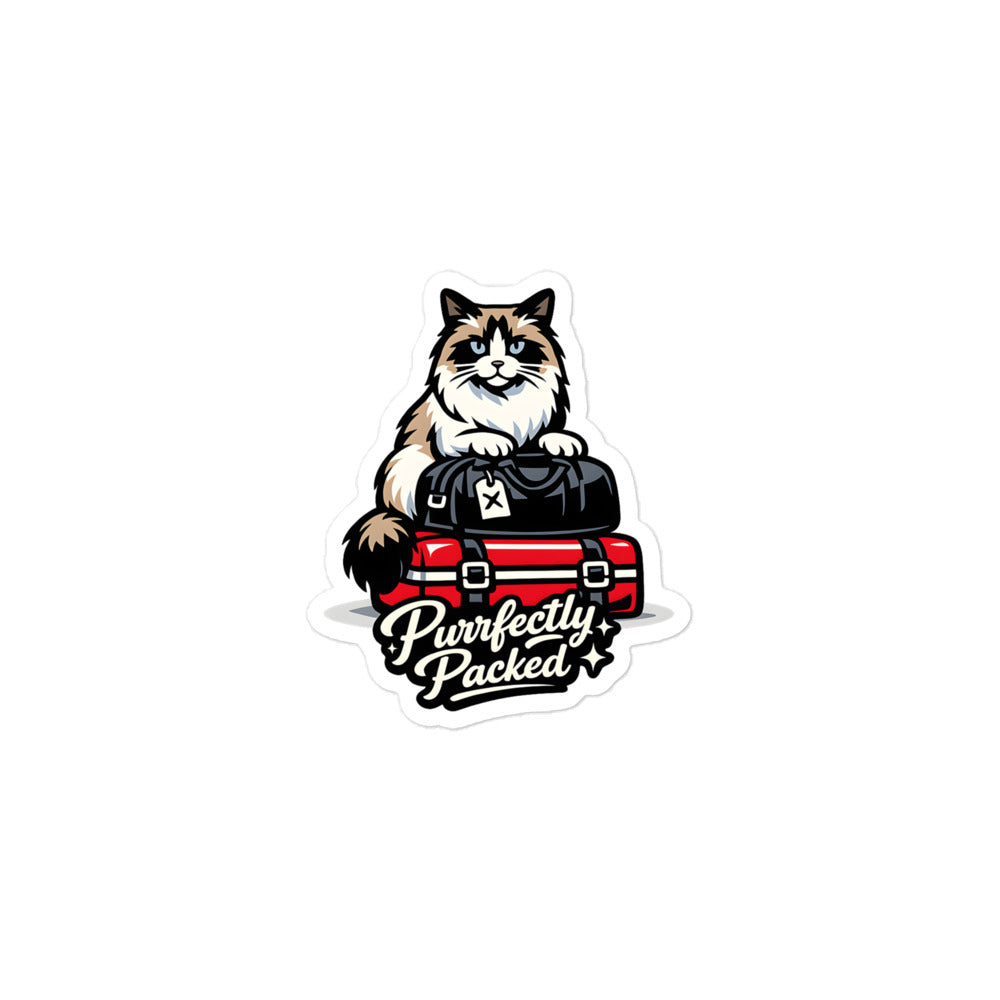 Cute cat travel themed sticker for luggage