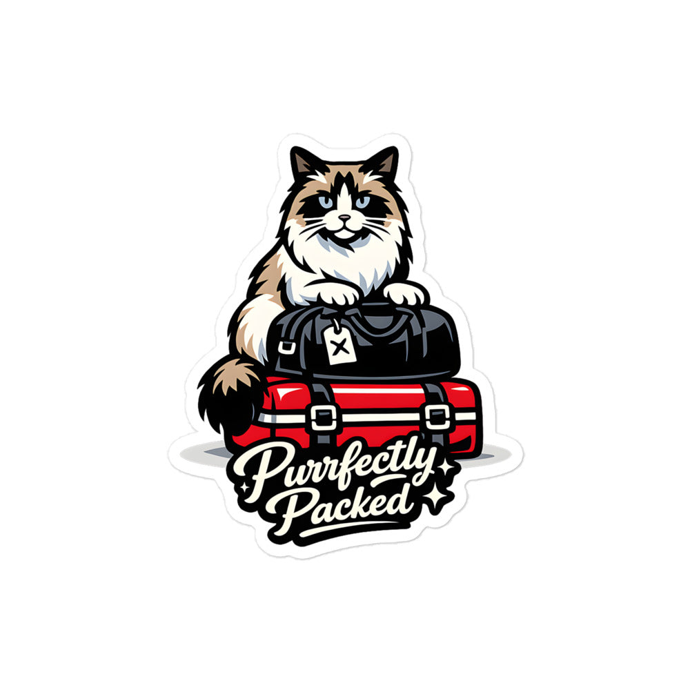 Cute ragdoll cat luggage sticker for travel gear