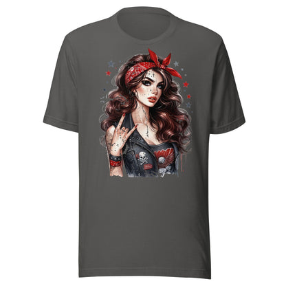 Distressed grunge aesthetic pin-up girl t-shirt