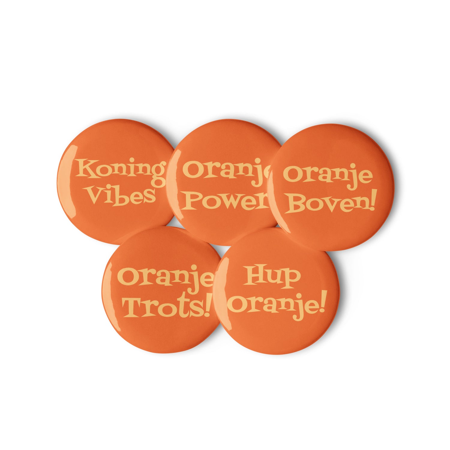 Durable tinplate Orange Netherlands Pin Buttons for sports events