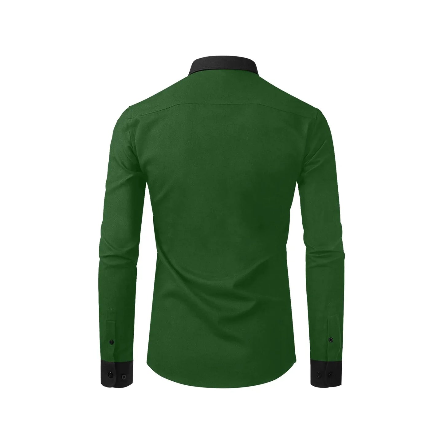 Dark Green Dress Shirt With Black Collar And Cuffs | YVDdesign Dark Green Dress Shirt With Black Collar And Cuffs | YVDdesign