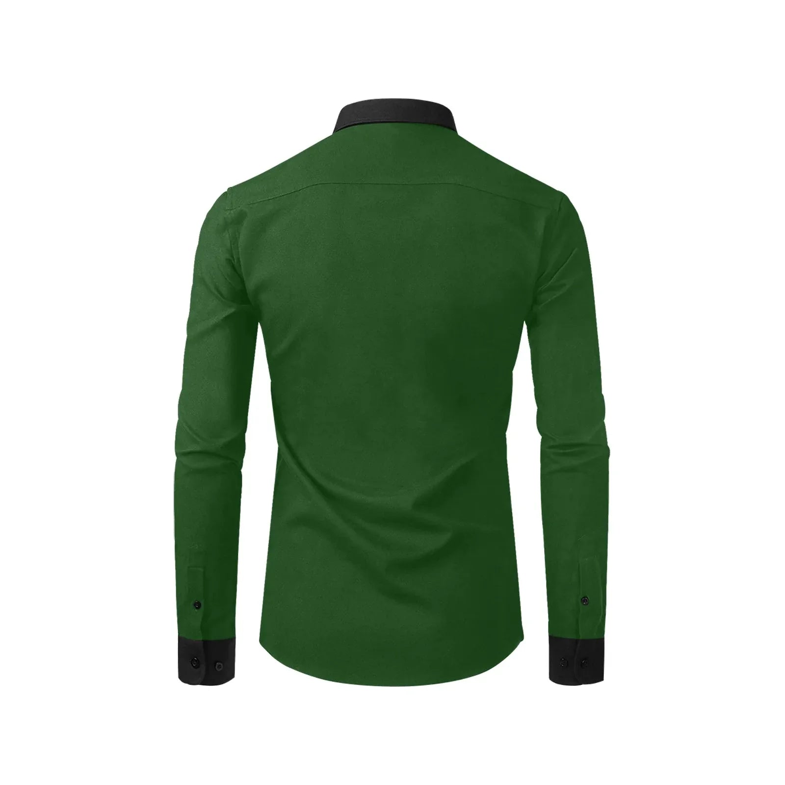Dark Green Dress Shirt With Black Collar And Cuffs | YVDdesign Dark Green Dress Shirt With Black Collar And Cuffs | YVDdesign