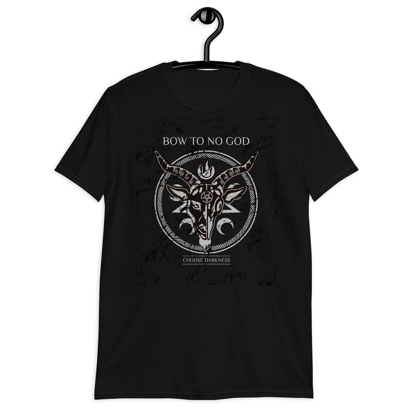 Exclusive black tee with detailed Baphomet print for men and women