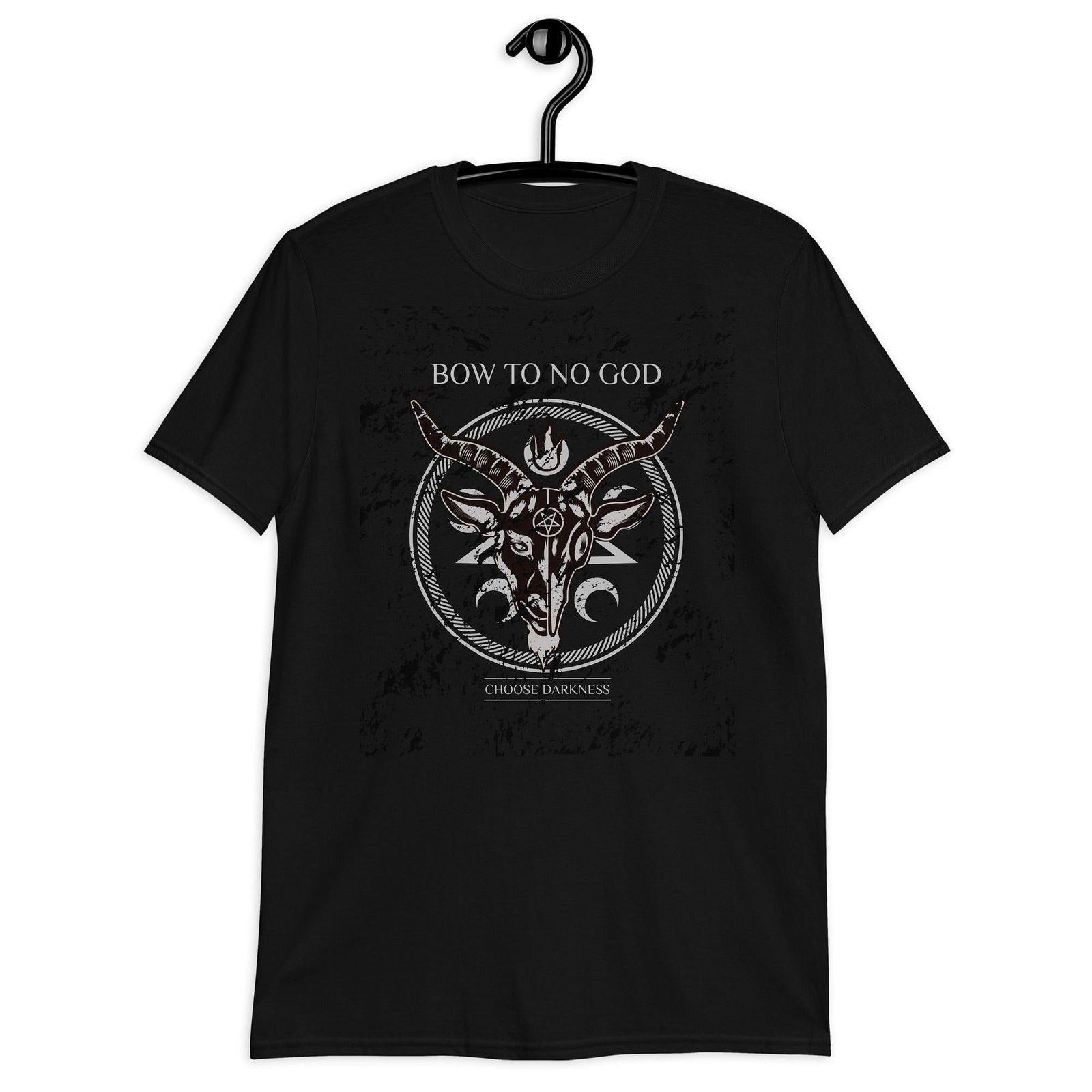 Exclusive black tee with detailed Baphomet print for men and women
