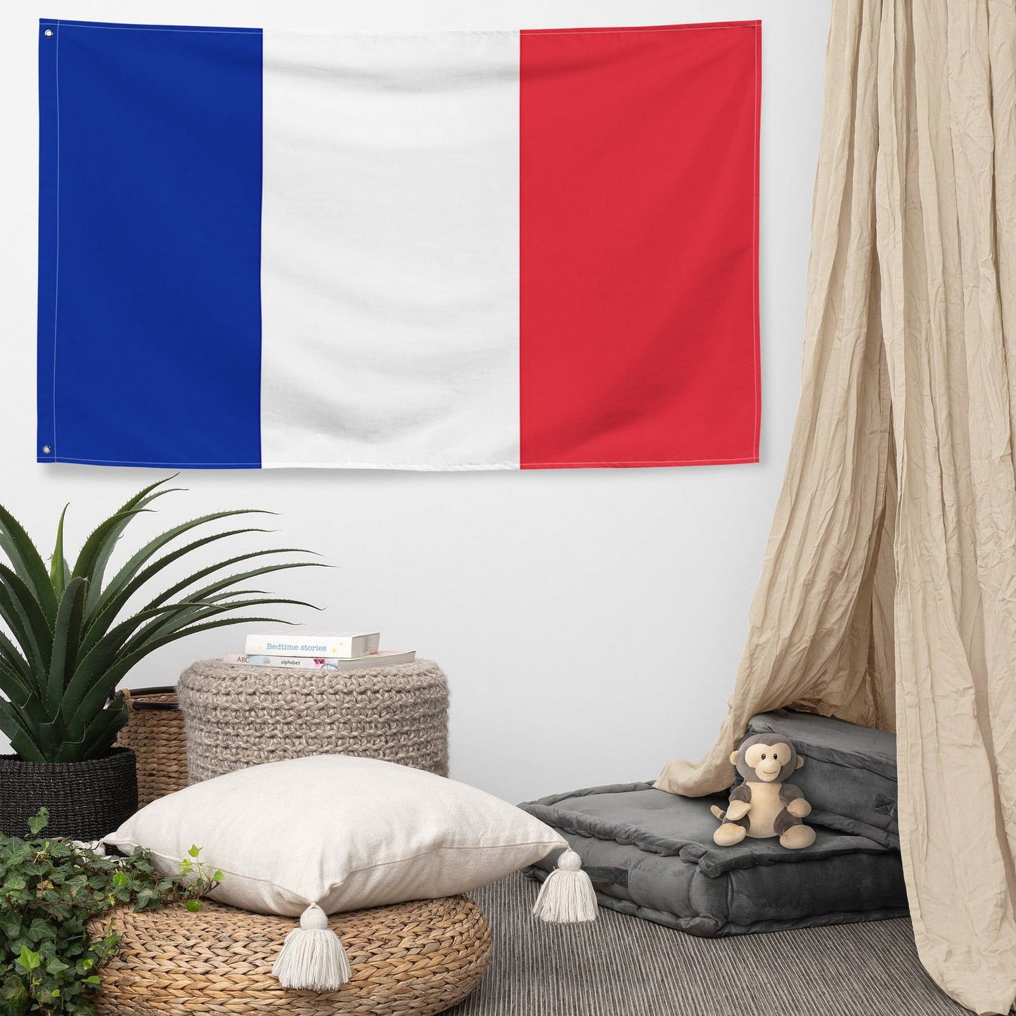 French flag wall hanging for living room office or bedroom